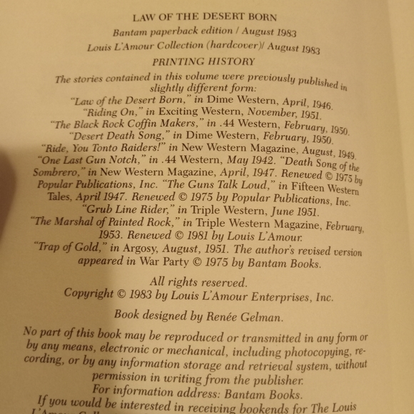 1983 Faux Leather Hardcover Law of the Desert Born by Louis L'Amour - Picture 8 of 16